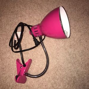 Pink Clip On Lamp WITHOUT LIGHT BULB